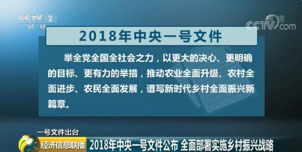 2018年中央一号文件:中共中央国务院关于实施乡村振兴战略的意见