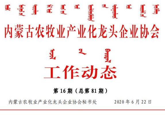 内蒙古农牧业产业化龙头企业协会工作动态第16期（总第81期)